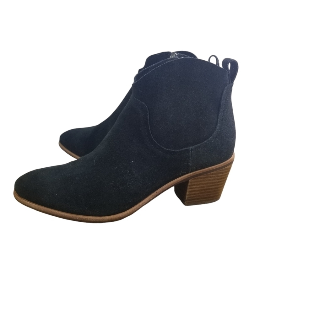 Ugg Kingsburg booties black suede heeled ankle boots